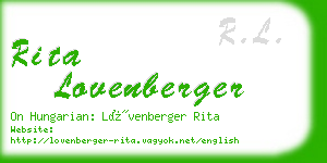 rita lovenberger business card